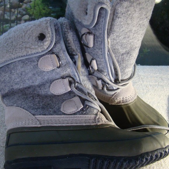 American Eagle green and grey steel shank snow duck boots, size 5 - Picture 5 of 7